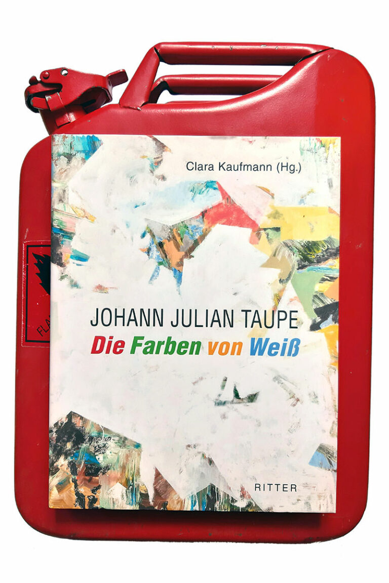 Roter Kanister mit Buch Johann Julian Taupe